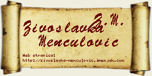 Živoslavka Menčulović vizit kartica
